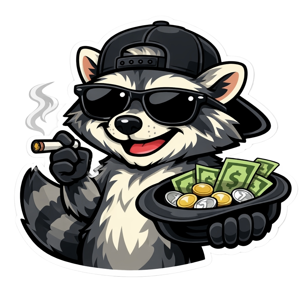 Mooch.guru raccoon mascot